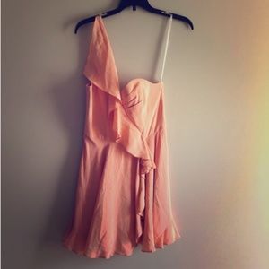 ZIMMERMAN Light Peach Silk One Shoulder Dress Sz 1